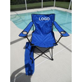 Folding Beach Camping Arm Chair with 2 Cup Holder & Carrying Case